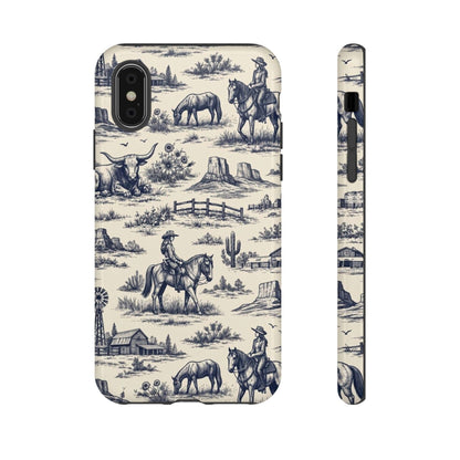 Western Toile Navy Tough Case