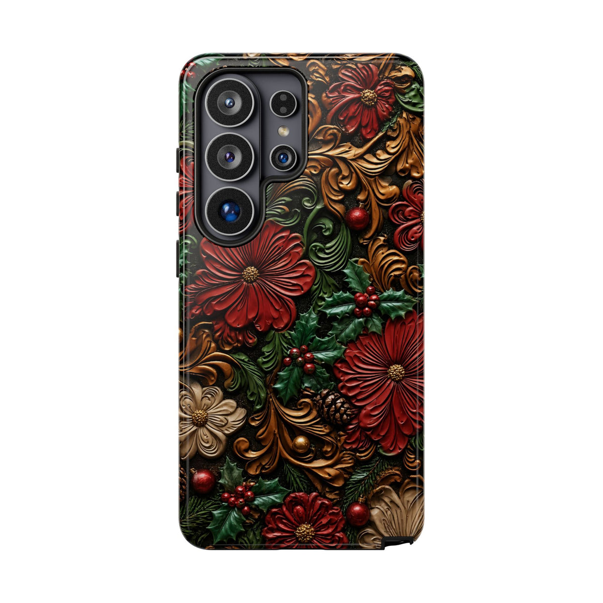 Tooled Christmas Blooms Tough Case