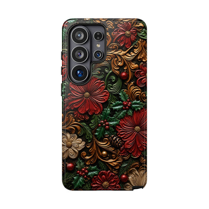 Tooled Christmas Blooms Tough Case