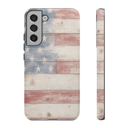 White Wood Flag Tough Case