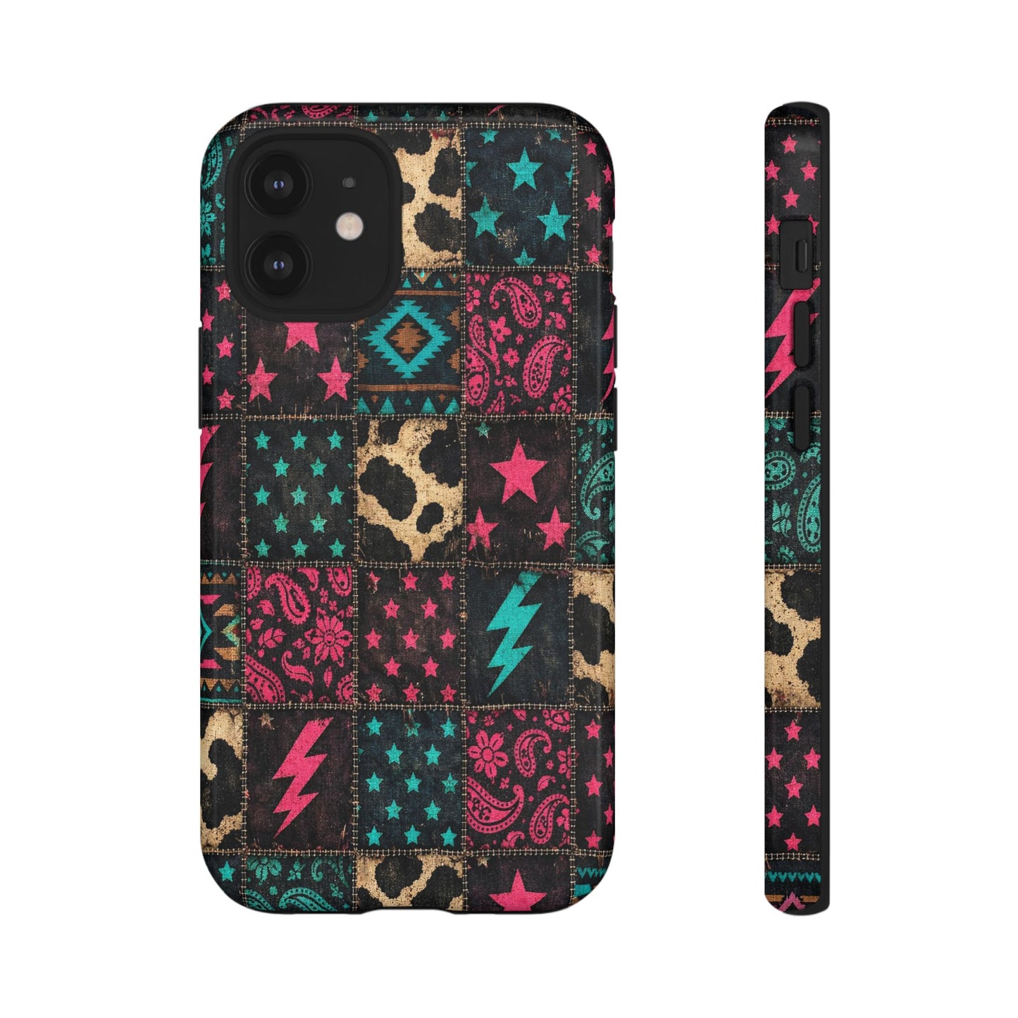 Neon Cowhide Patchwork Tough Case