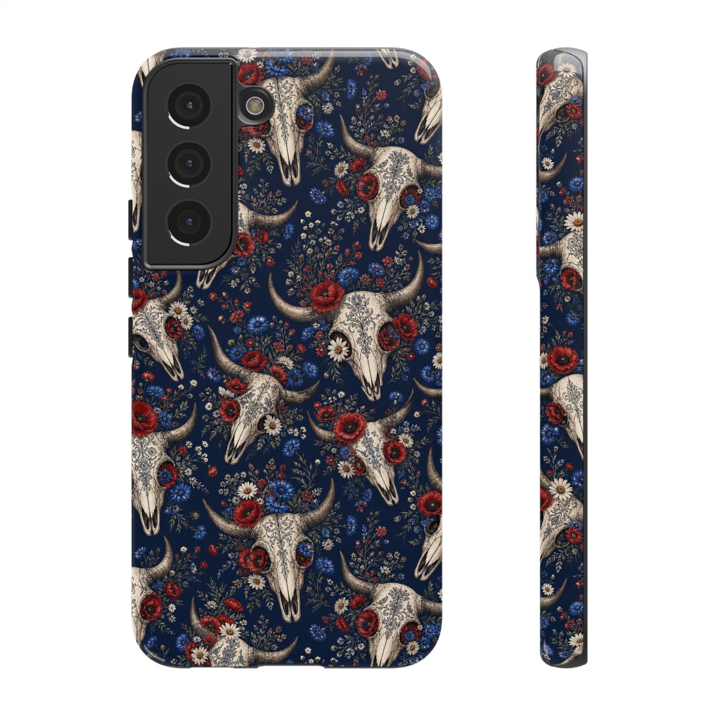 Patriotic Floral Skulls Tough Case