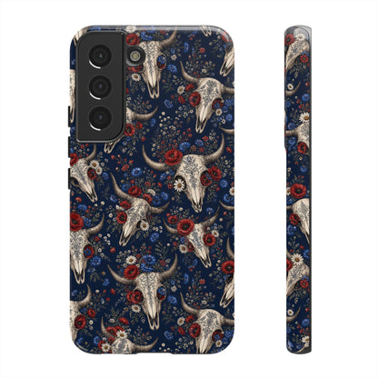 Patriotic Floral Skulls Tough Case
