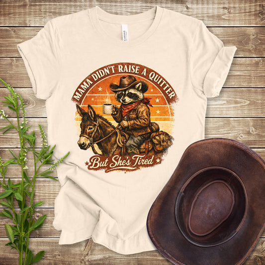But She's Tired T Shirt - Natural