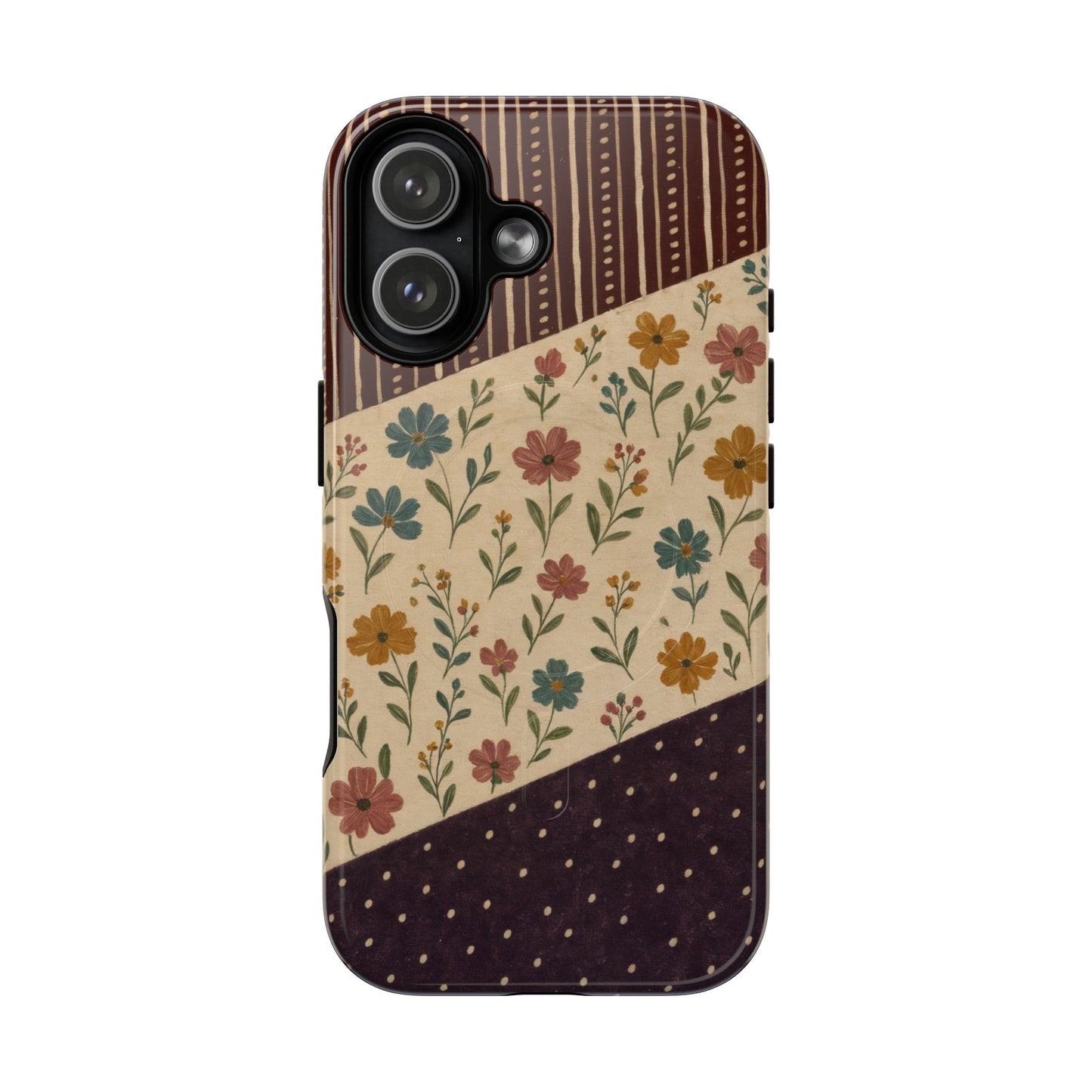 Fall Floral Stripe Magnetic Case