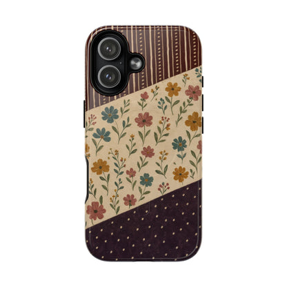 Fall Floral Stripe Magnetic Case