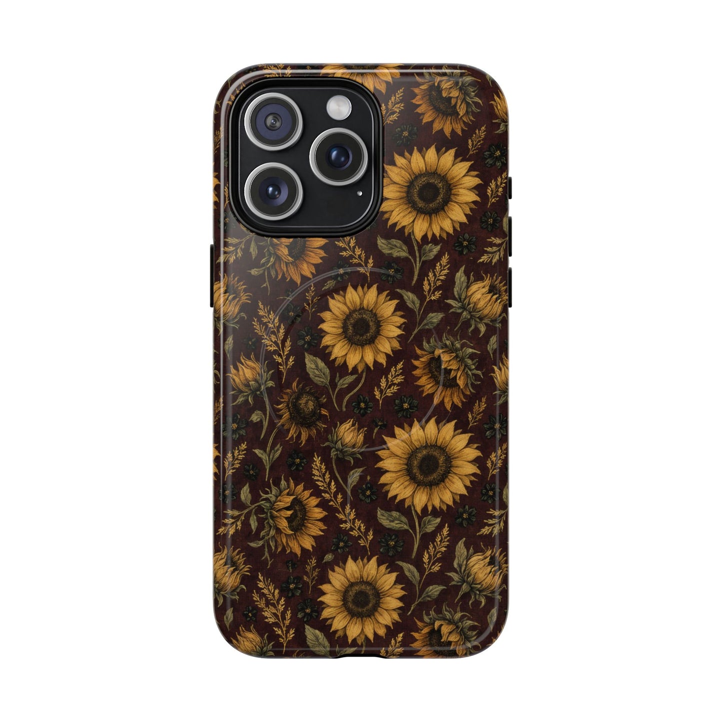 Burgundy Sunflowers Magnetic Case