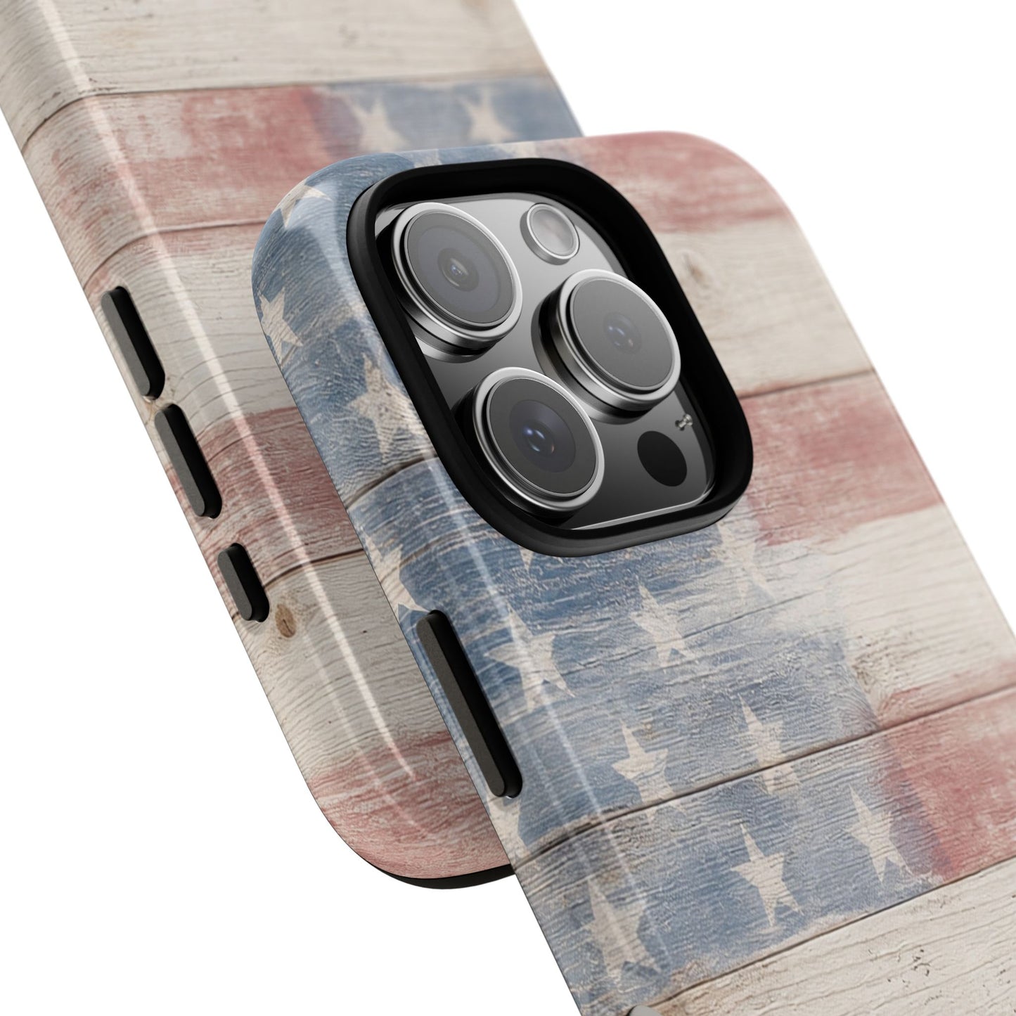 White Wood Flag Tough Case