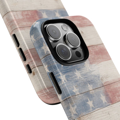 White Wood Flag Tough Case