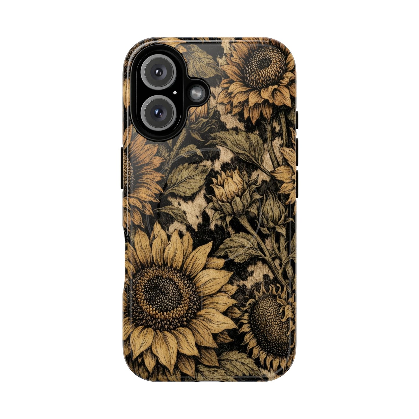 Cowhide Sunflowers Magnetic Case