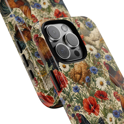 Patriotic Floral Chickens Magnetic Case