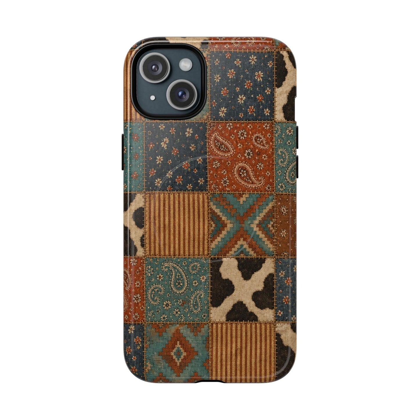 Turquoise Patchwork Magnetic Case