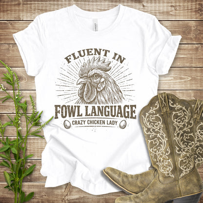 Fluent In Fowl T Shirt - White