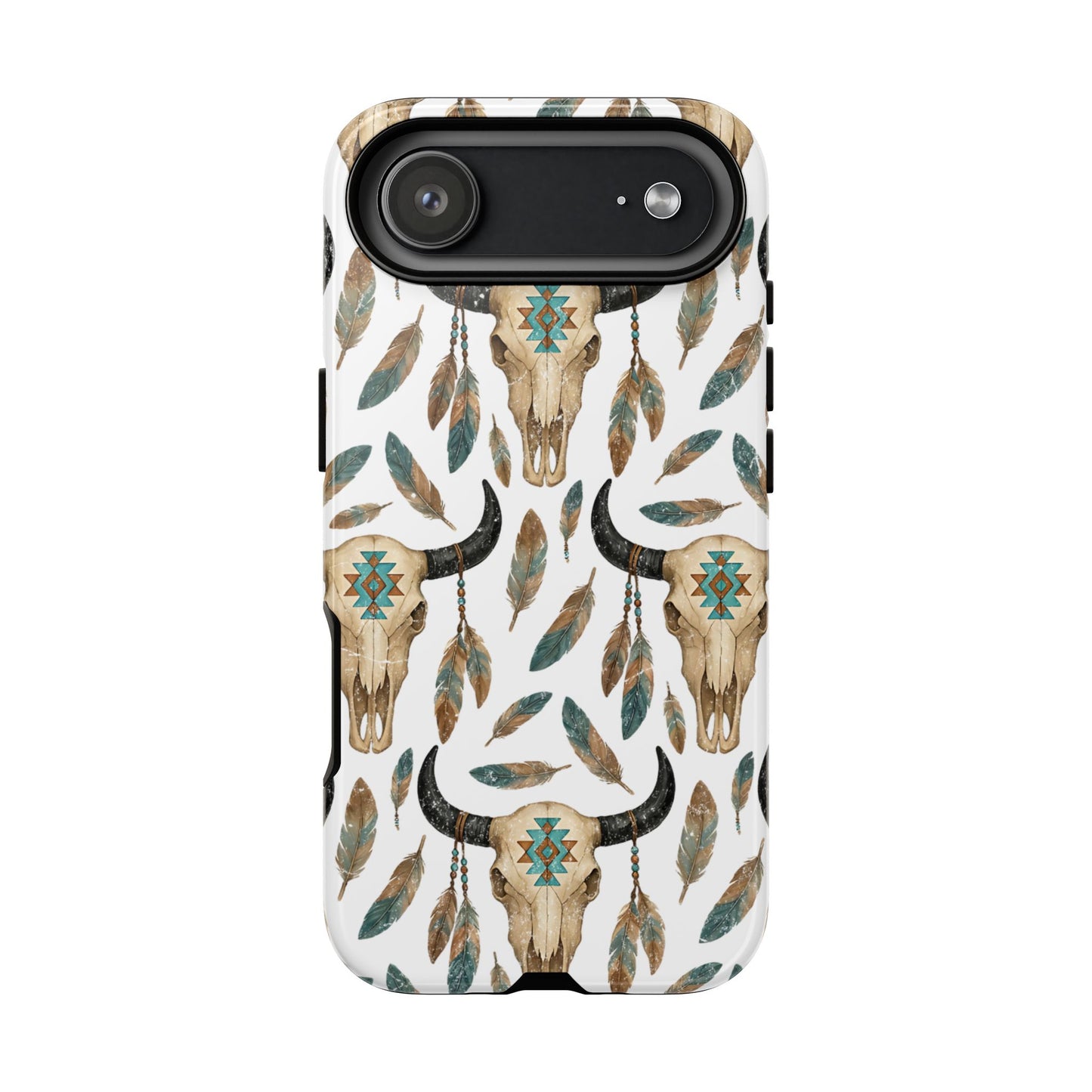 Aztec Feather Skull Tough Case