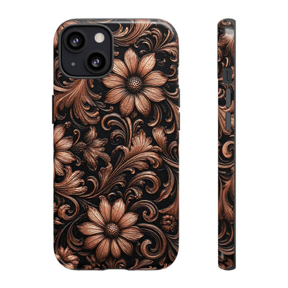 Rose Gold Floral Tough Case