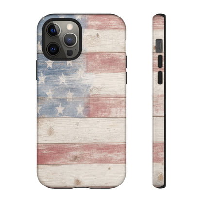 White Wood Flag Tough Case