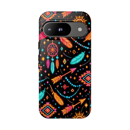 Neon Aztec Feather Tough Case