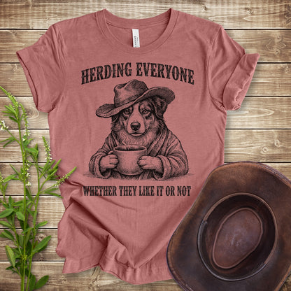 Herding Everyone T Shirt - Heather Mauve