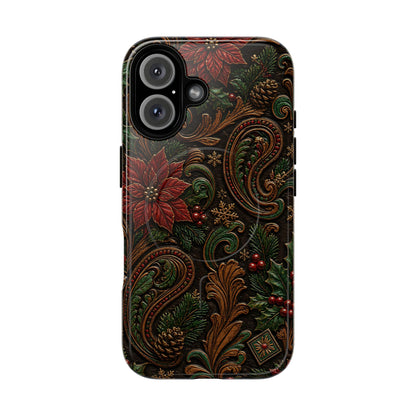 Carved Christmas Paisley Magnetic Case