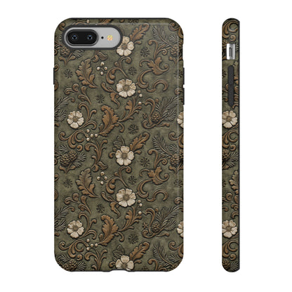 Sage Tooled Roses Tough Case