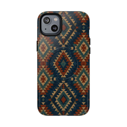 Navy Aztec Magnetic Case