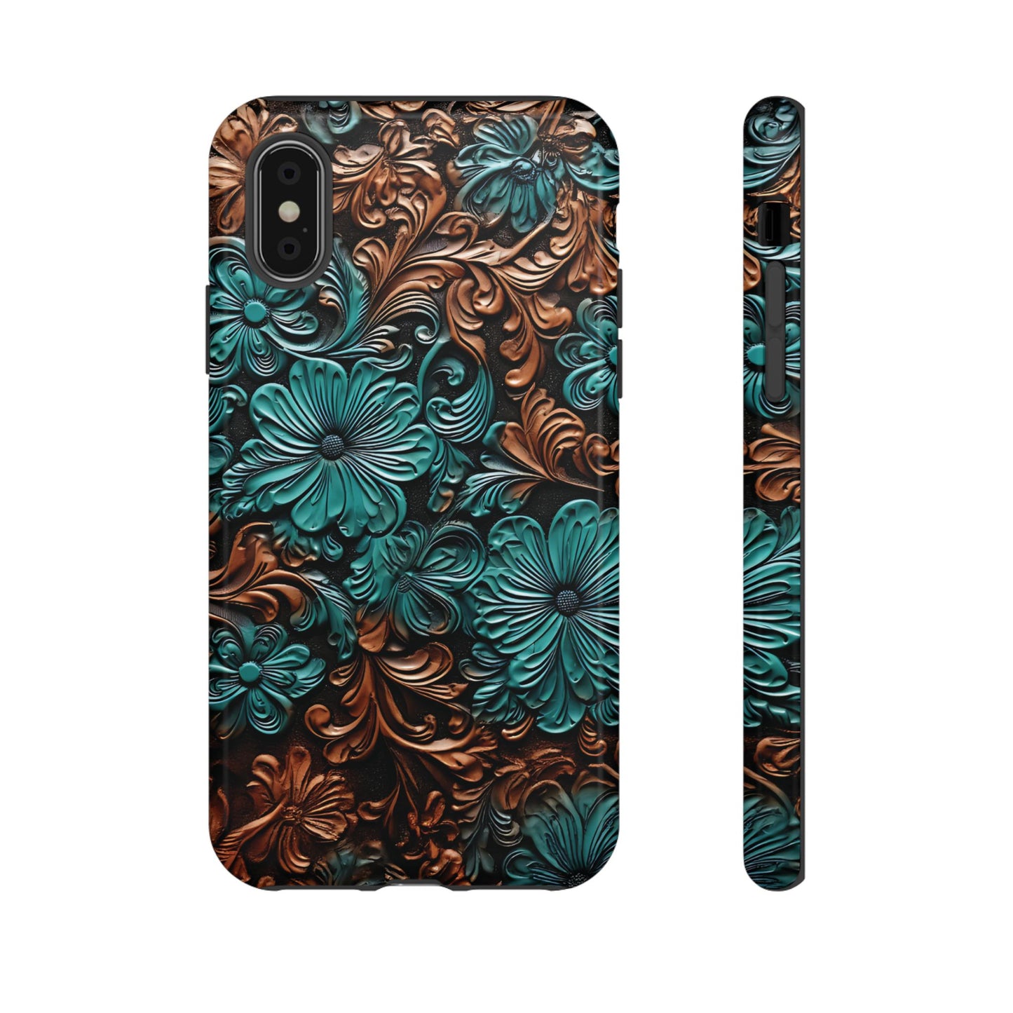 Faux Tooled Floral Tough Case
