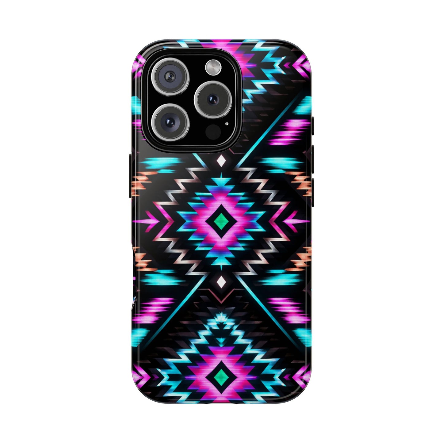 Black Neon Aztec Rug Tough Case