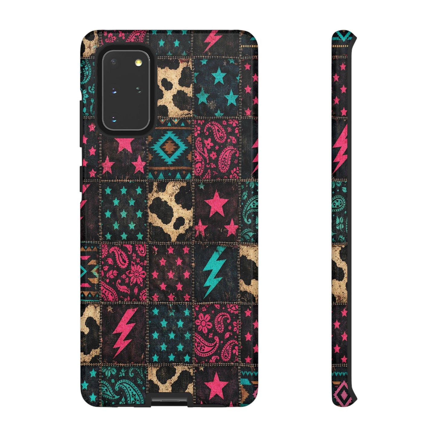 Neon Cowhide Patchwork Tough Case