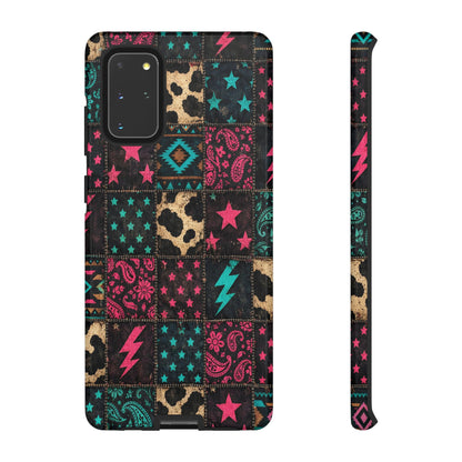 Neon Cowhide Patchwork Tough Case