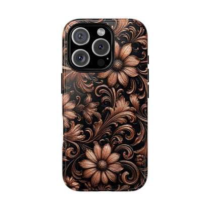 Rose Gold Floral Tough Case