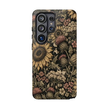 Cowhide Sunflower Thistles Tough Case