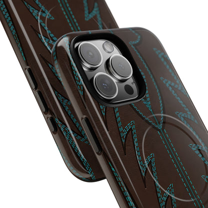 Boot Closeup Brown Turquoise Magnetic Case