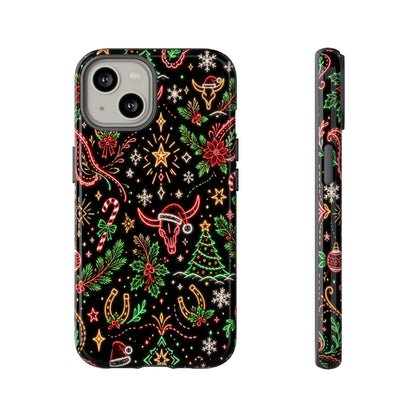 Neon Christmas Skulls Tough Case