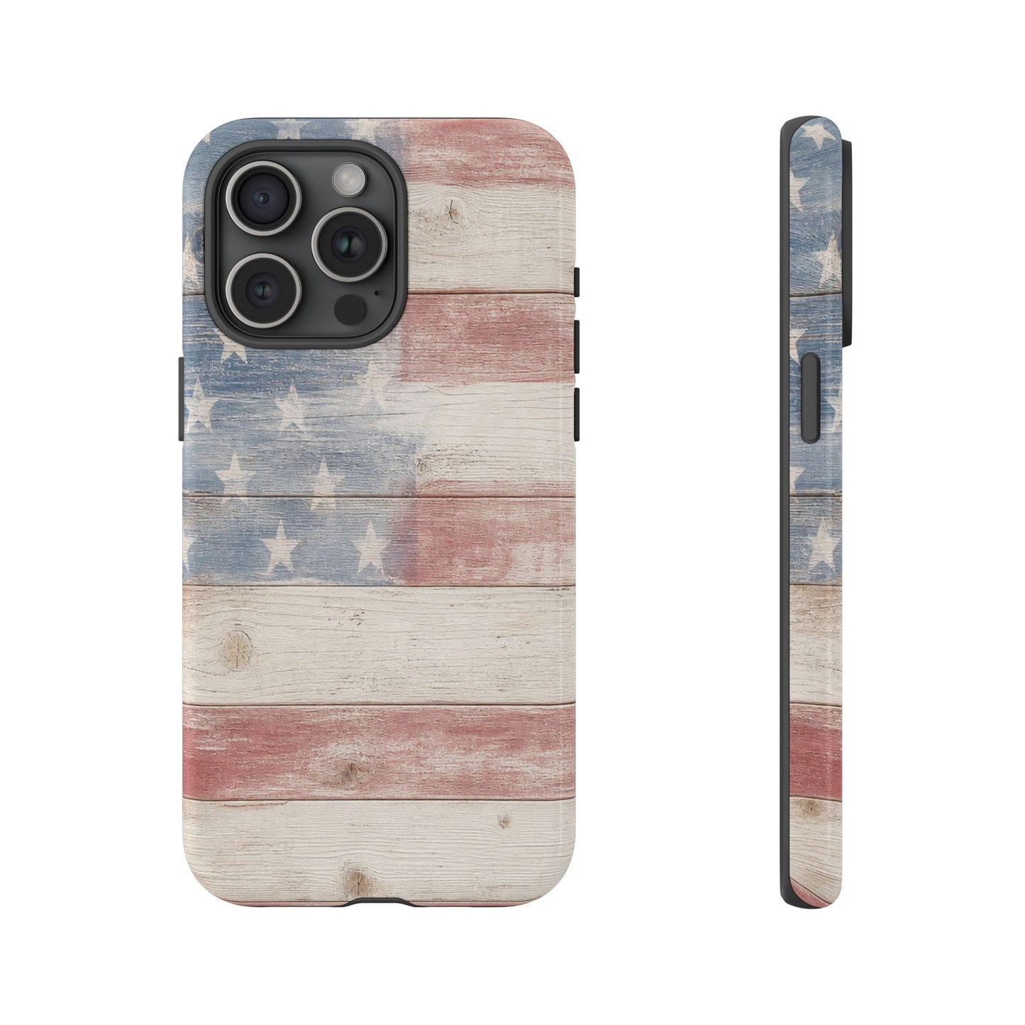 White Wood Flag Tough Case