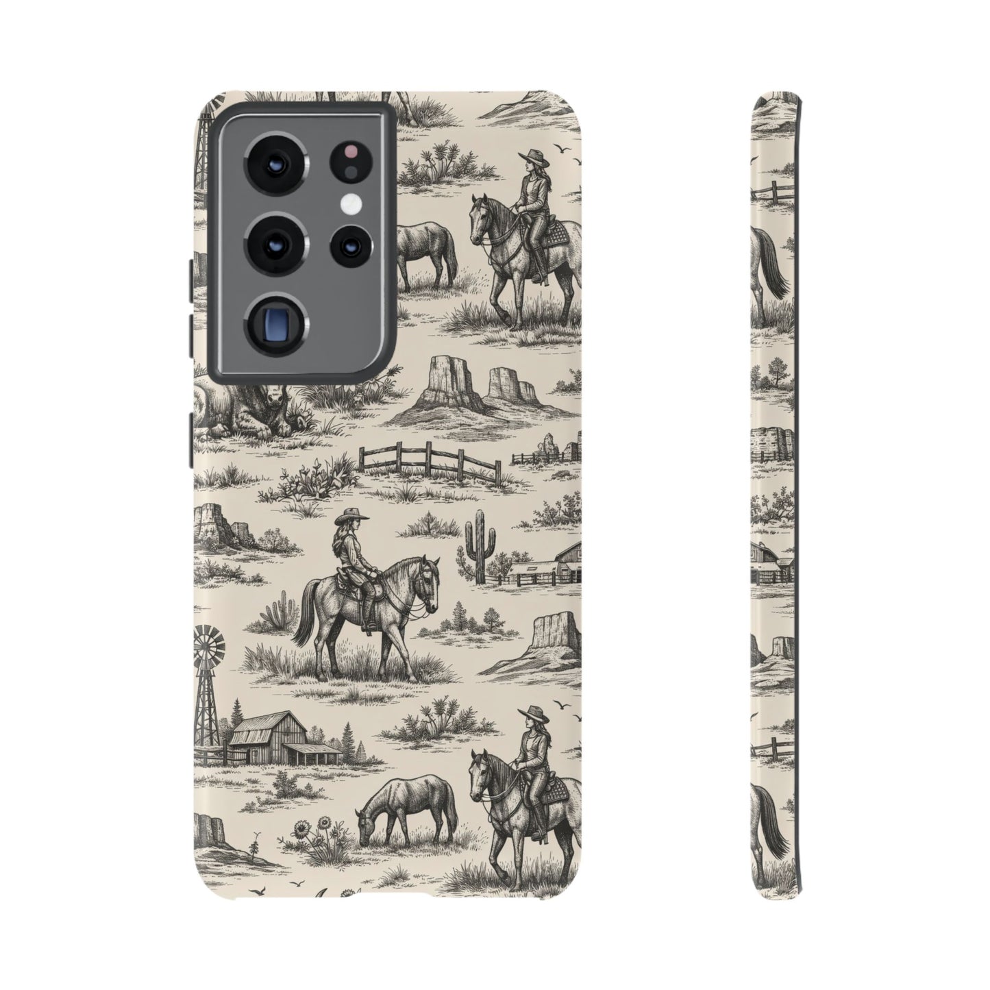Western Toile Black Tough Case