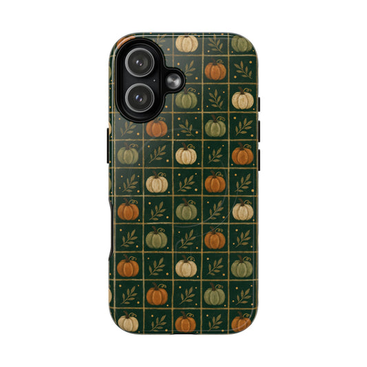 Green Pumpkin Check Magnetic Case