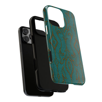 Teal Vine Stitch Tough Phone Case