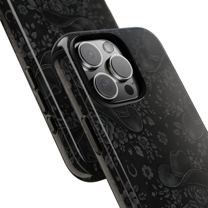 Western Noir Floral Hats Tough Case