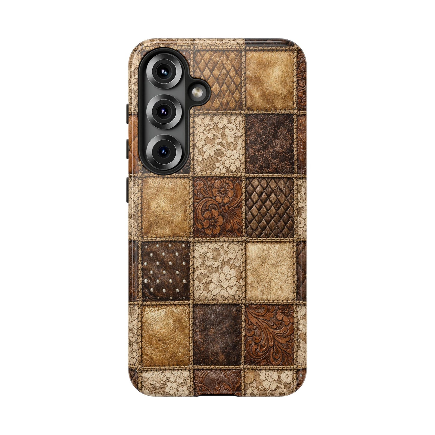 Leather Lace Patchwork Tough Case