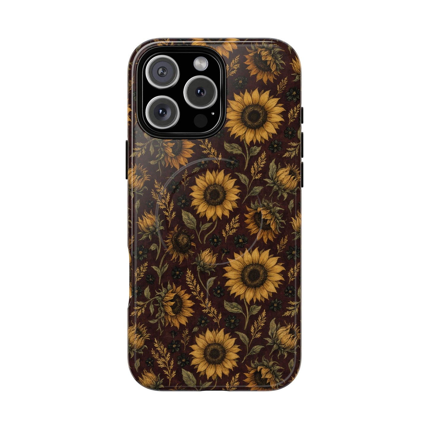 Burgundy Sunflowers Magnetic Case