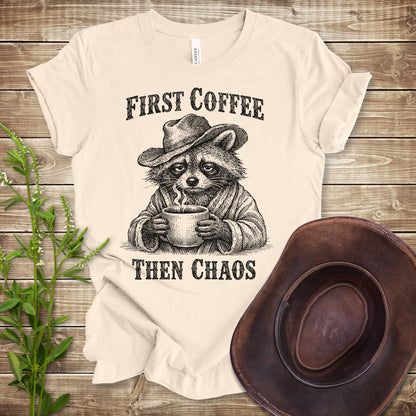 Coffee Then Chaos T-Shirt - Natural