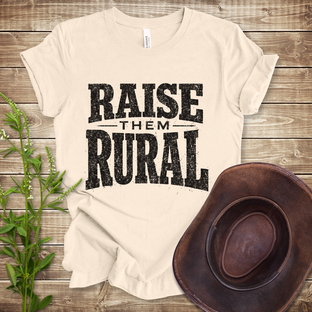 Raise Them Rural Vintage T-Shirt - Natural