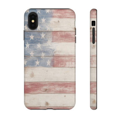 White Wood Flag Tough Case