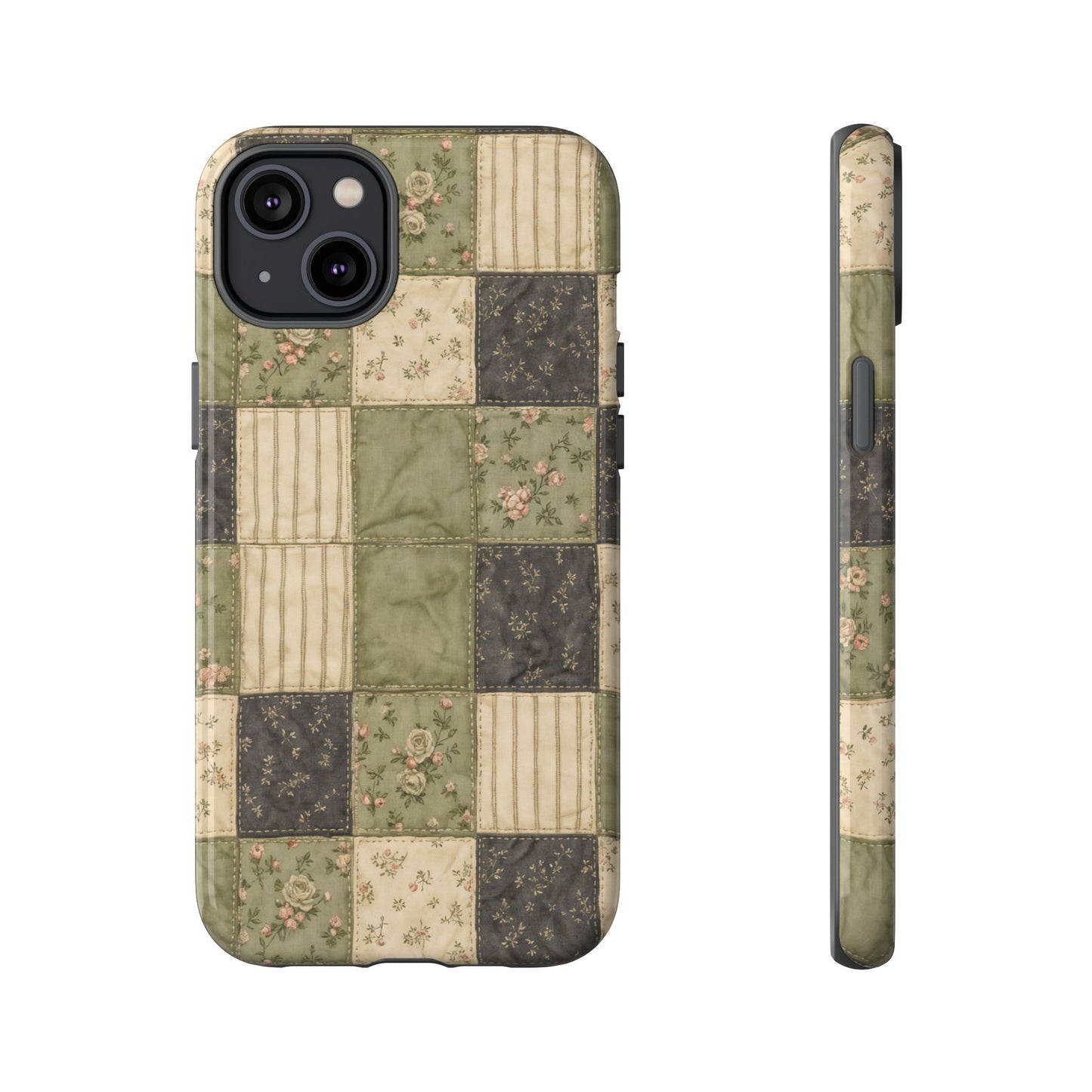 Sage Floral Patchwork Tough Case