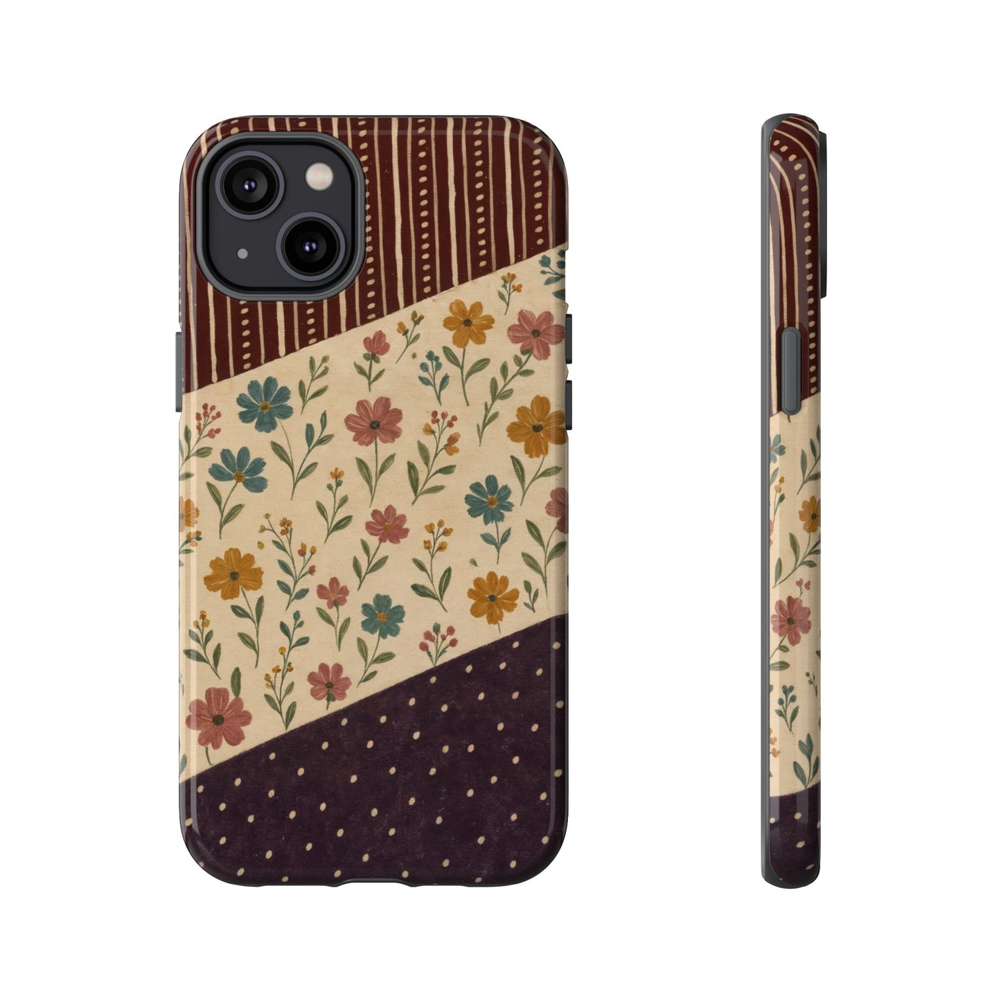 Fall Floral Stripe Tough Case