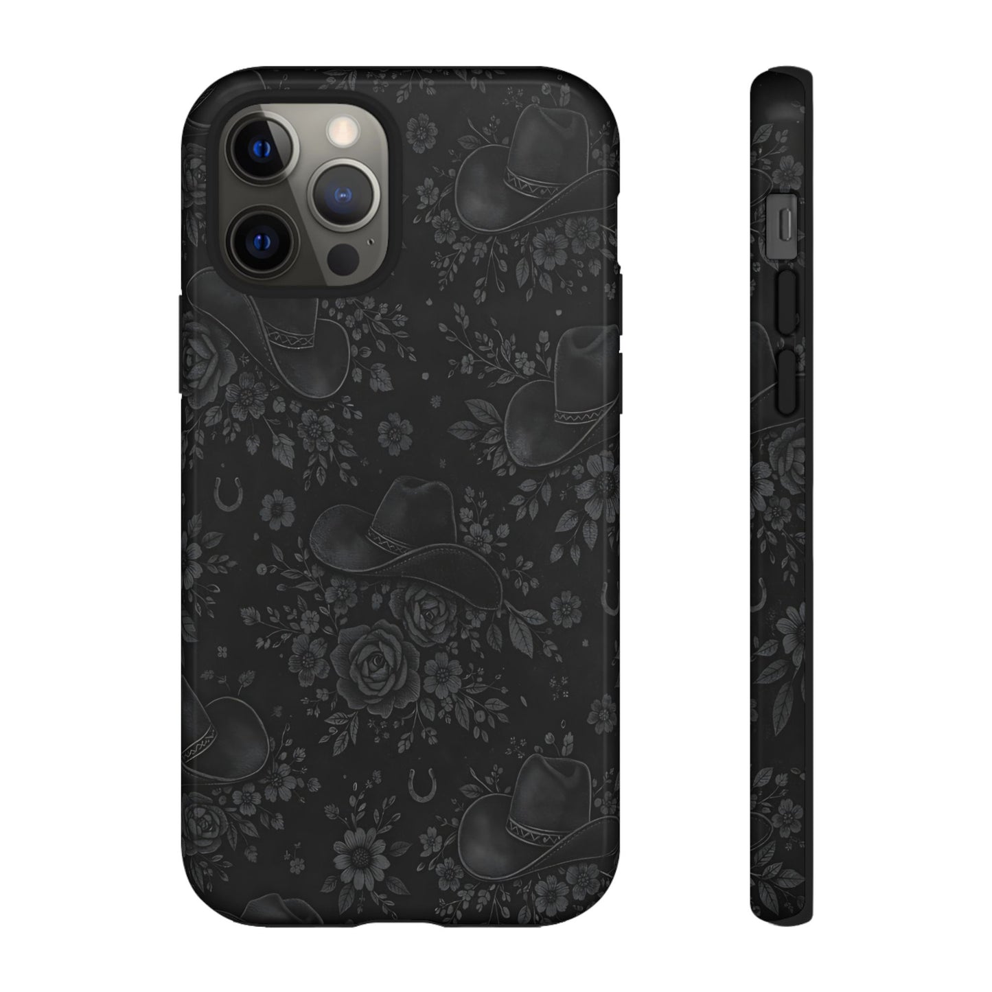 Western Noir Floral Hats Tough Case