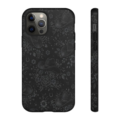 Western Noir Floral Hats Tough Case