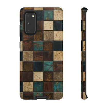 Teal Walnut Tile Tough Case
