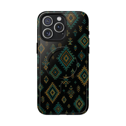 Turquoise Gold Aztec Magnetic Case