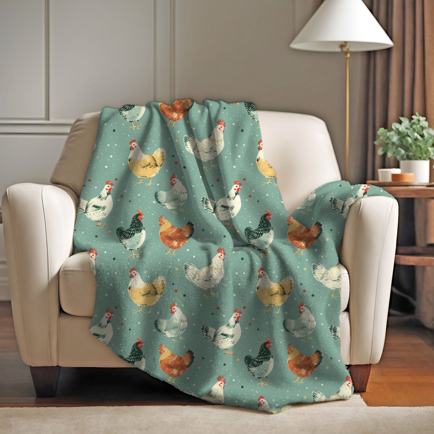 Polka Dot Chickens Blanket